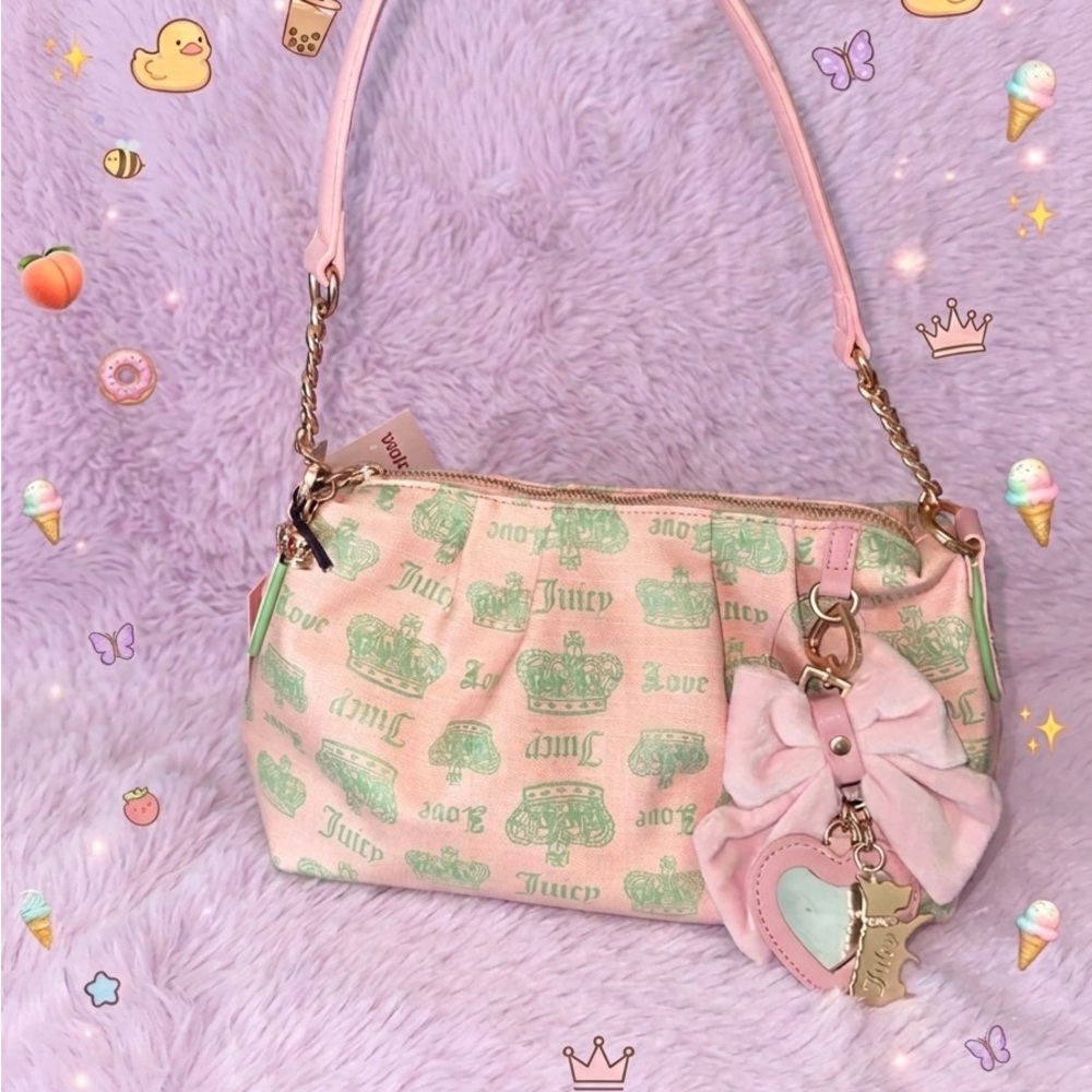 Juicy Couture Pink and Green Handbag